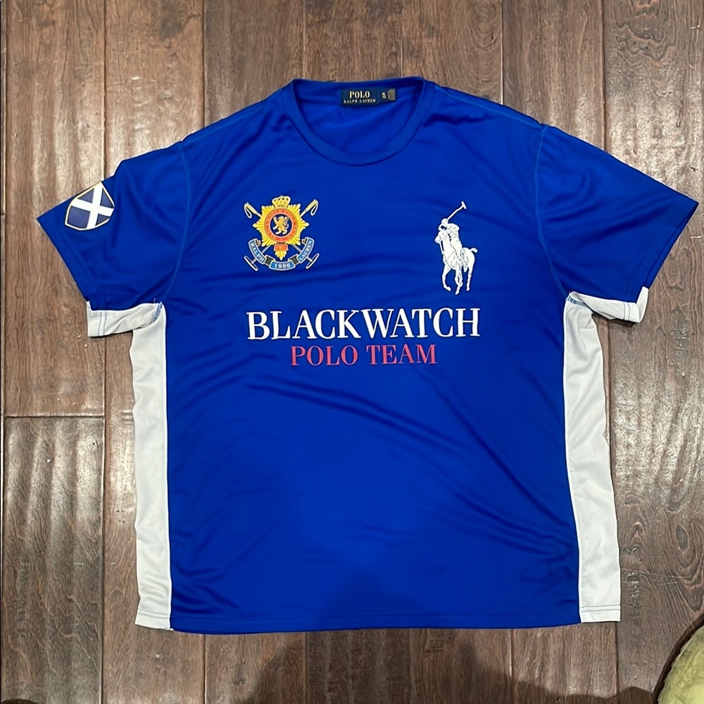 Polo by Ralph Lauren Blue and White Short Sleeve Tee